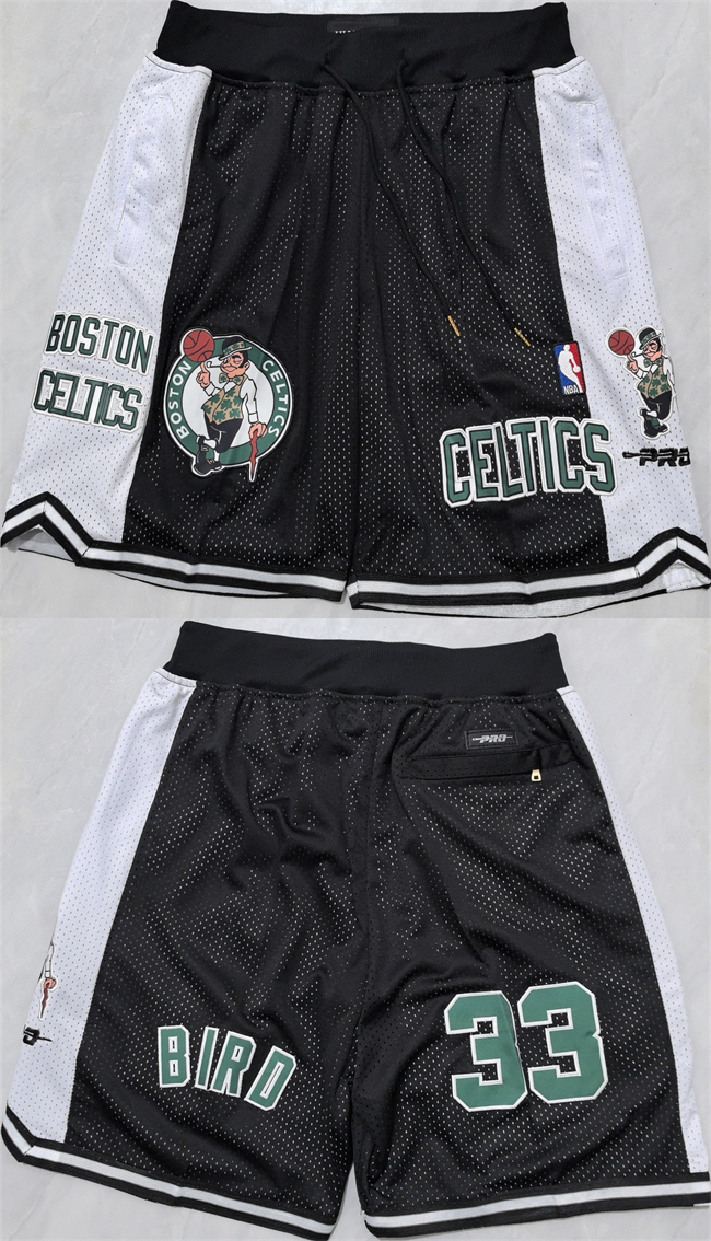 Men's Boston Celtics Black White Shorts (Run Small) Men's Boston Celtics Black White Shorts (Run Small)