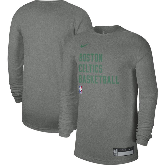 Men's Boston Celtics Heather Gray 2023 24 Legend On-Court Practice Long Sleeve T-Shirt