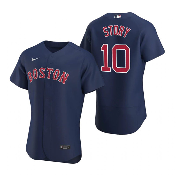 Men's Boston Red Sox #10 Trevor Story Navy Flex Base Stitched Baseball Jersey Men's Boston Red Sox #10 Trevor Story Navy Flex Base Stitched Baseball Jersey