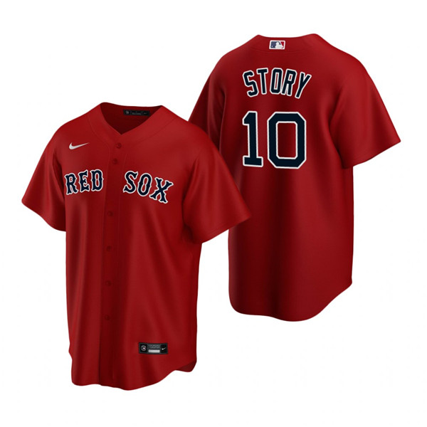 Men's Boston Red Sox #10 Trevor Story Red Cool Base Stitched Baseball Jersey Men's Boston Red Sox #10 Trevor Story Red Cool Base Stitched Baseball Jersey
