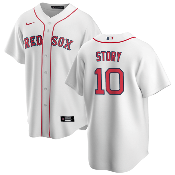 Men's Boston Red Sox #10 Trevor Story White Cool Base Stitched Baseball Jersey Men's Boston Red Sox #10 Trevor Story White Cool Base Stitched Baseball Jersey