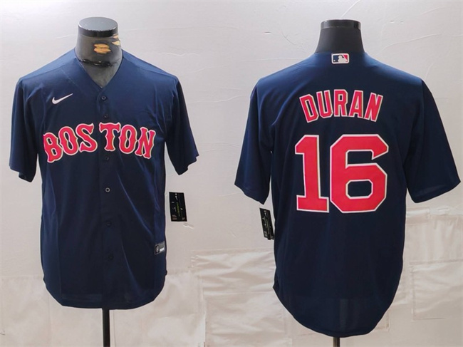 Men's Boston Red Sox #16 Jarren Duran Navy Stitched Baseball Jersey Men's Boston Red Sox #16 Jarren Duran Navy Stitched Baseball Jersey
