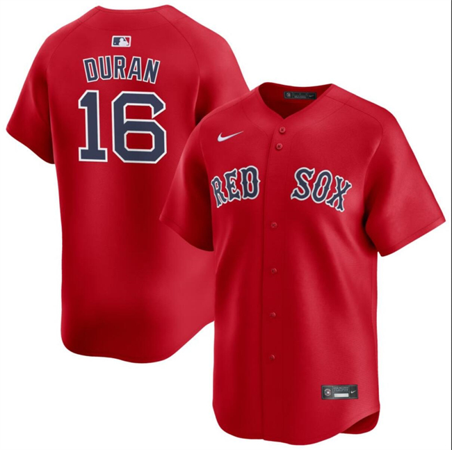 Men's Boston Red Sox #16 Jarren Duran Red 2024 Alternate Limited Stitched Baseball Jersey Men's Boston Red Sox #16 Jarren Duran Red 2024 Alternate Limited Stitched Baseball Jersey