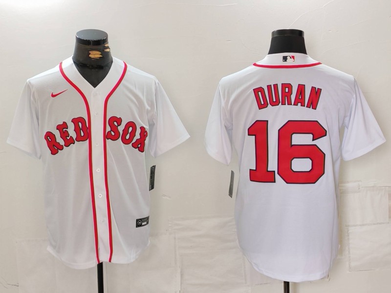 Men's Boston Red Sox #16 Jarren Duran White Stitched Baseball Jersey Men's Boston Red Sox #16 Jarren Duran White Stitched Baseball Jersey