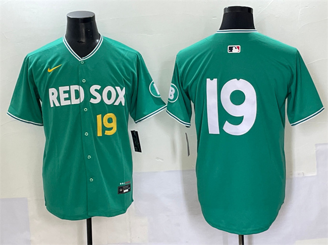 Men's Boston Red Sox #19 Roman Anthony Green 2025 City Connect Limited Stitched Baseball Jersey Men's Boston Red Sox #19 Roman Anthony Green 2025 City Connect Limited Stitched Baseball Jersey