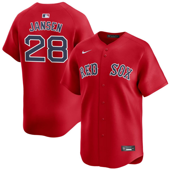 Men's Boston Red Sox #28 Danny Jansen Red 2024 Alternate Limited Stitched Baseball Jersey Men's Boston Red Sox #28 Danny Jansen Red 2024 Alternate Limited Stitched Baseball Jersey