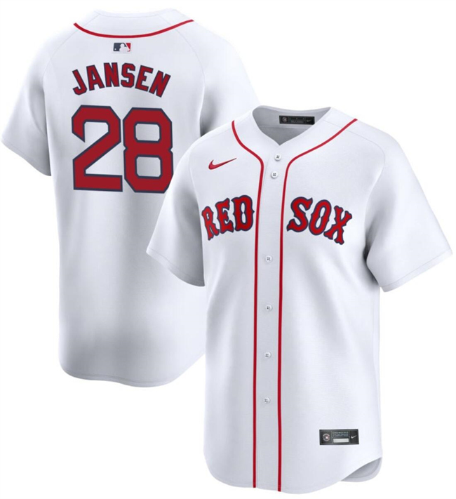 Men's Boston Red Sox #28 Danny Jansen White 2024 Home Limited Stitched Baseball Jersey Men's Boston Red Sox #28 Danny Jansen White 2024 Home Limited Stitched Baseball Jersey