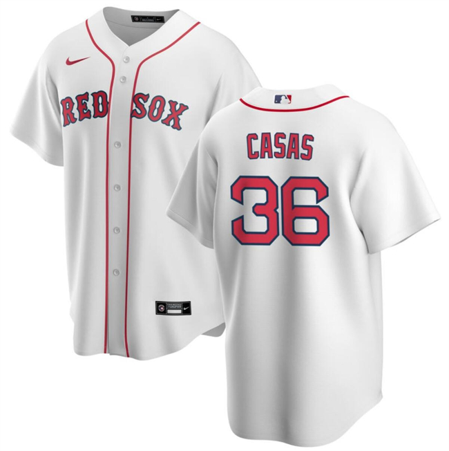 Men's Boston Red Sox #36 Triston Casas White Cool Base Stitched Baseball Jersey Men's Boston Red Sox #36 Triston Casas White Cool Base Stitched Baseball Jersey