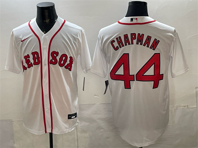Men's Boston Red Sox #44 Aroldis Chapman White Cool Base Stitched Baseball Jersey Men's Boston Red Sox #44 Aroldis Chapman White Cool Base Stitched Baseball Jersey
