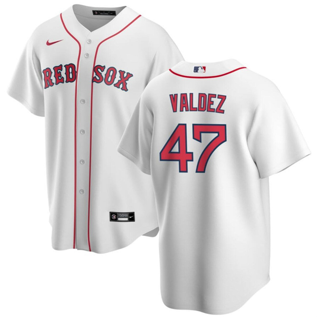 Men's Boston Red Sox #47 Enmanuel Valdez White Cool Base Stitched Baseball Jersey Men's Boston Red Sox #47 Enmanuel Valdez White Cool Base Stitched Baseball Jersey