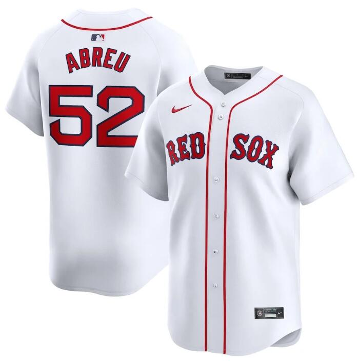 Men's Boston Red Sox #52 Wilyer Abreu White 2024 Home Limited Stitched Baseball Jersey Men's Boston Red Sox #52 Wilyer Abreu White 2024 Home Limited Stitched Baseball Jersey
