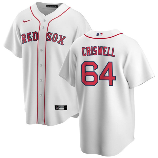Men's Boston Red Sox #64 Cooper Criswell White Cool Base Stitched Baseball Jersey Men's Boston Red Sox #64 Cooper Criswell White Cool Base Stitched Baseball Jersey