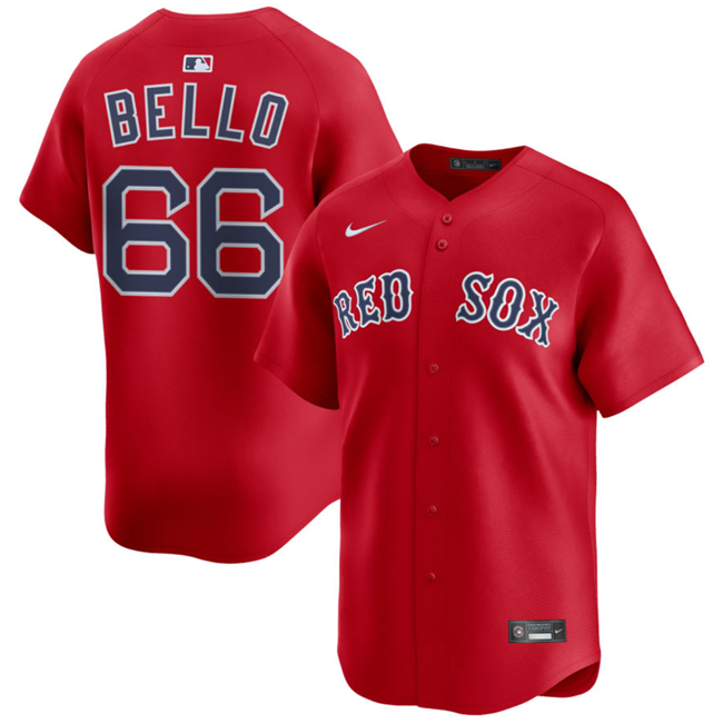 Men's Boston Red Sox #66 Brayan Bello Red 2024 Alternate Limited Stitched Baseball Jersey Men's Boston Red Sox #66 Brayan Bello Red 2024 Alternate Limited Stitched Baseball Jersey
