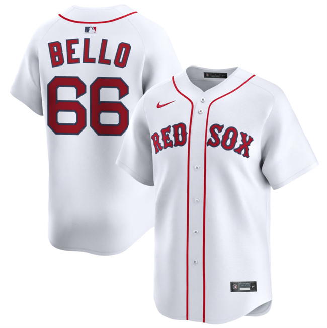 Men's Boston Red Sox #66 Brayan Bello White 2024 Home Limited Stitched Baseball Jersey Men's Boston Red Sox #66 Brayan Bello White 2024 Home Limited Stitched Baseball Jersey