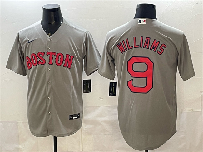 Men's Boston Red Sox #9 Ted Williams Grey Cool Base Stitched Baseball Jersey Men's Boston Red Sox #9 Ted Williams Grey Cool Base Stitched Baseball Jersey