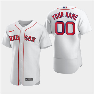Men's Boston Red Sox Custom Nike White Flexbase Jersey Men's Boston Red Sox Custom Nike White Flexbase Jersey