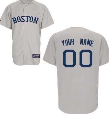 Men's Boston Red Sox Customized Gray Throwback Jersey Men's Boston Red Sox Customized Gray Throwback Jersey