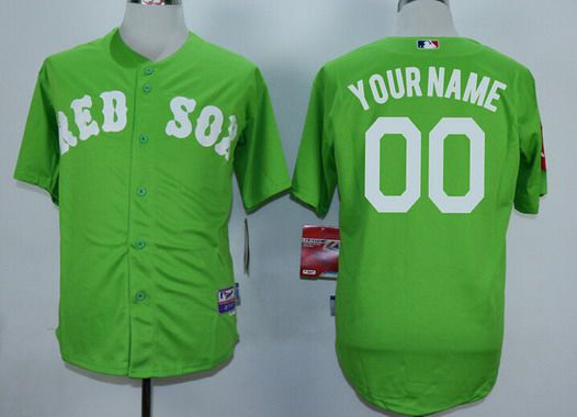 Men's Boston Red Sox Customized Green MLB Cool Base Jersey Men's Boston Red Sox Customized Green MLB Cool Base Jersey