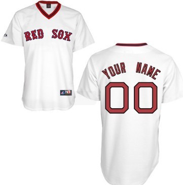 Men's Boston Red Sox Customized White Throwback Jersey Men's Boston Red Sox Customized White Throwback Jersey