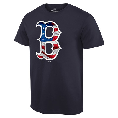 Men's Boston Red Sox Navy Banner Wave T-Shirt Men's Boston Red Sox Navy Banner Wave T-Shirt