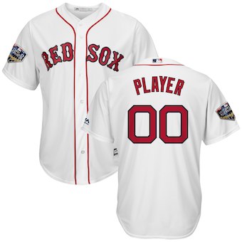 Men's Boston Red Sox White 2018 World Series Cool Base Custom Jersey Men's Boston Red Sox White 2018 World Series Cool Base Custom Jersey