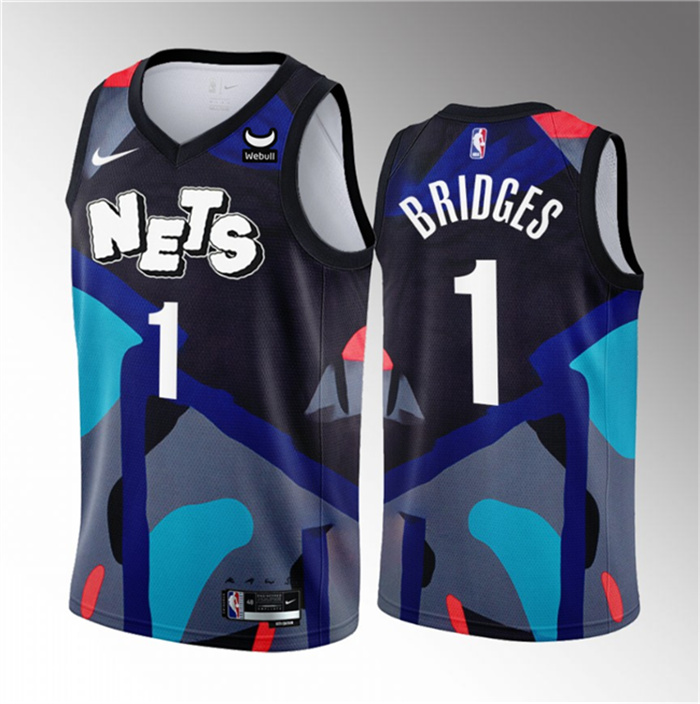 Men's Brooklyn Nets #1 Mikal Bridges Black 2023 24 City Edition Stitched Basketball Jersey Men's Brooklyn Nets #1 Mikal Bridges Black 2023 24 City Edition Stitched Basketball Jersey