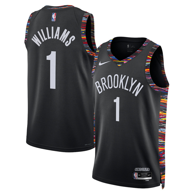 Men's Brooklyn Nets #1 Ziaire Williams Black 2025 26 City Edition Stitched Basketball Jersey Men's Brooklyn Nets #1 Ziaire Williams Black 2025 26 City Edition Stitched Basketball Jersey