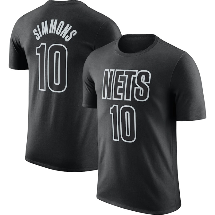 Men's Brooklyn Nets #10 Ben Simmons Black 2022 23 Statement Edition Name & Number T-Shirt Men's Brooklyn Nets #10 Ben Simmons Black 2022 23 Statement Edition Name & Number T-Shirt