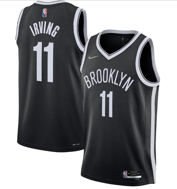 Men's Brooklyn Nets #11 Kyrie Irving 75th Anniversary Black Stitched Basketball Jersey Men's Brooklyn Nets #11 Kyrie Irving 75th Anniversary Black Stitched Basketball Jersey