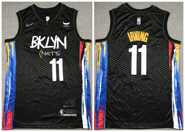Men's Brooklyn Nets #11 Kyrie Irving Black City Edition Stitched Jersey Men's Brooklyn Nets #11 Kyrie Irving Black City Edition Stitched Jersey