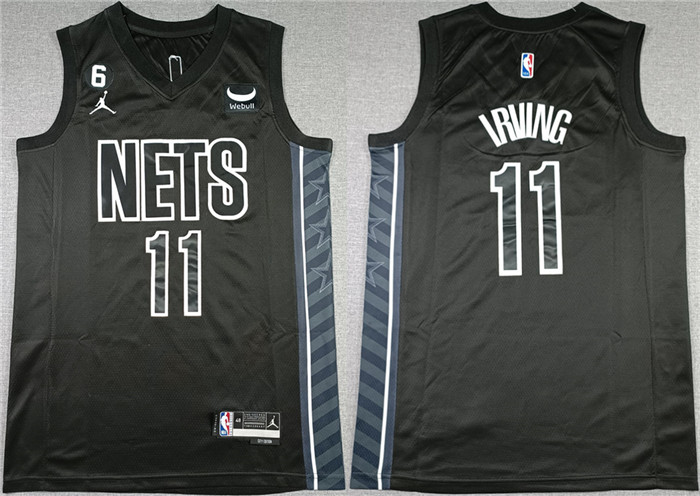 Men's Brooklyn Nets #11 Kyrie Irving Black2022-23 Statement Edition No.6 Patch Stitched Basketball Jersey Men's Brooklyn Nets #11 Kyrie Irving Black2022-23 Statement Edition No.6 Patch Stitched Basketball Jersey