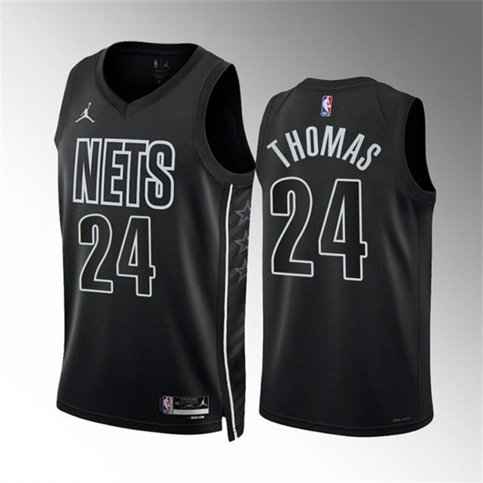 Men's Brooklyn Nets #24 Cam Thomas 2022 23 Black Statement Edition Stitched Basketball Jersey Men's Brooklyn Nets #24 Cam Thomas 2022 23 Black Statement Edition Stitched Basketball Jersey