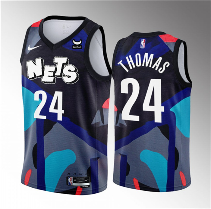 Men's Brooklyn Nets #24 Cam Thomas Black 2023 24 City Edition Stitched Basketball Jersey Men's Brooklyn Nets #24 Cam Thomas Black 2023 24 City Edition Stitched Basketball Jersey