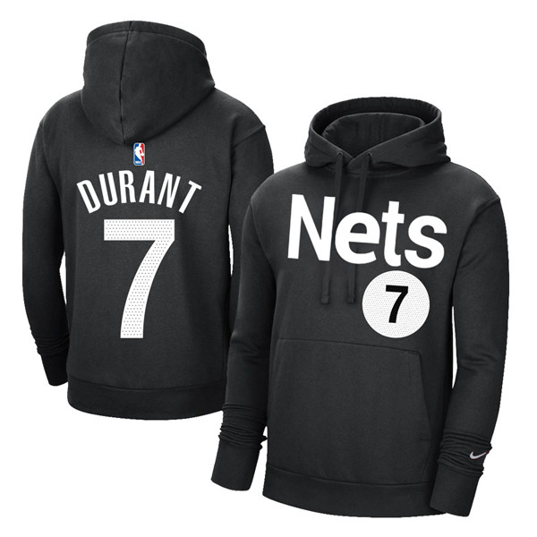 Men's Brooklyn Nets #7 Kevin Durant 2021 Black Pullover Hoodie Men's Brooklyn Nets #7 Kevin Durant 2021 Black Pullover Hoodie