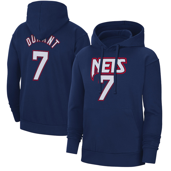 Men's Brooklyn Nets #7 Kevin Durant 2022 Navy Pullover Hoodie Men's Brooklyn Nets #7 Kevin Durant 2022 Navy Pullover Hoodie