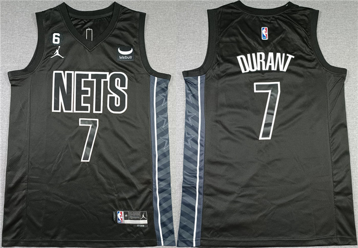Men's Brooklyn Nets #7 Kevin Durant Black2022-23 Statement Edition No.6 Patch Stitched Basketball Jersey Men's Brooklyn Nets #7 Kevin Durant Black2022-23 Statement Edition No.6 Patch Stitched Basketball Jersey