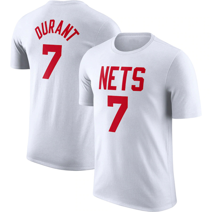 Men's Brooklyn Nets #7 Kevin Durant White 2022 23 Classic Edition Name & Number T-Shirt Men's Brooklyn Nets #7 Kevin Durant White 2022 23 Classic Edition Name & Number T-Shirt