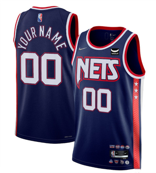Men's Brooklyn Nets Active Player Custom 2021 2022 Navy Swingman City Edition 75th Anniversary Stitched Basketball Jersey Men's Brooklyn Nets Active Player Custom 2021 2022 Navy Swingman City Edition 75th Anniversary Stitched Basketball Jersey