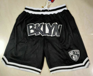 Men's Brooklyn Nets Black Just Don Swingman Throwback Shorts Men's Brooklyn Nets Black Just Don Swingman Throwback Shorts