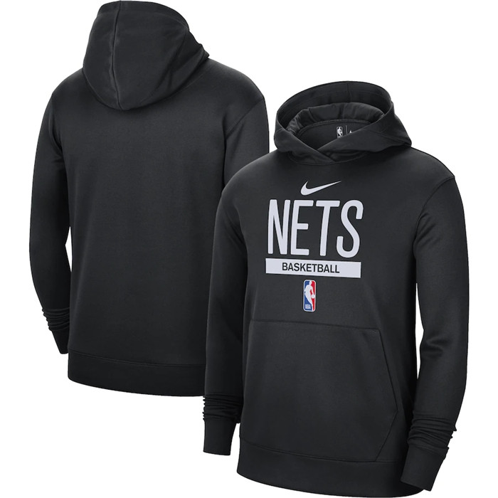 Men's Brooklyn Nets Black Spotlight Fleece Overhead Hoodie Men's Brooklyn Nets Black Spotlight Fleece Overhead Hoodie