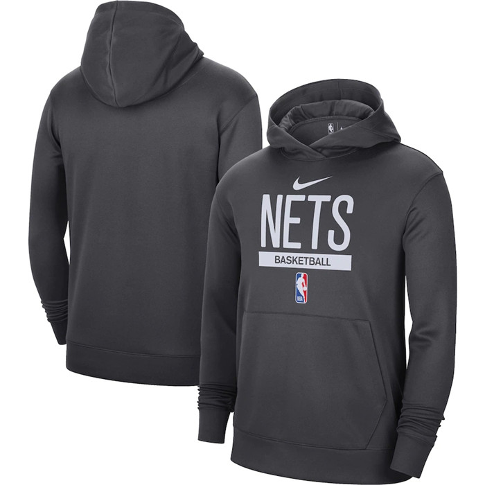 Men's Brooklyn Nets Charcoal Spotlight Fleece Overhead Hoodie Men's Brooklyn Nets Charcoal Spotlight Fleece Overhead Hoodie