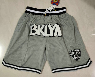 Men's Brooklyn Nets Grey Just Don Swingman Throwback Shorts Men's Brooklyn Nets Grey Just Don Swingman Throwback Shorts
