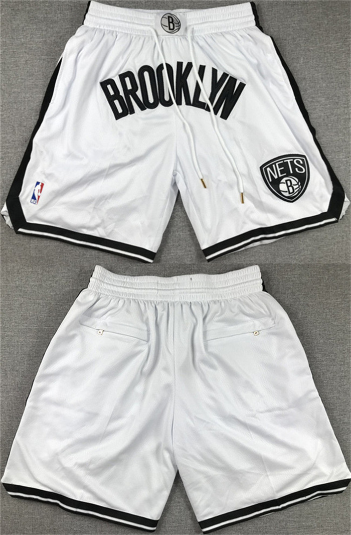 Men's Brooklyn Nets White Shorts (Run Small) Men's Brooklyn Nets White Shorts (Run Small)