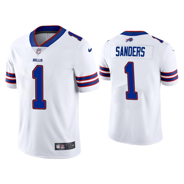 Men's Buffalo Bills #1 Emmanuel Sanders White Vapor Untouchable Limited Stitched Jersey Men's Buffalo Bills #1 Emmanuel Sanders White Vapor Untouchable Limited Stitched Jersey
