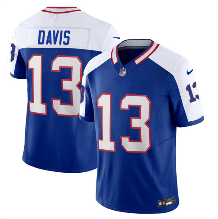 Men's Buffalo Bills #13 Gabe Davis Blue White 2023 F.U.S.E. Throwback Vapor Untouchable Limited Stitched Jersey Men's Buffalo Bills #13 Gabe Davis Blue White 2023 F.U.S.E. Throwback Vapor Untouchable Limited Stitched Jersey
