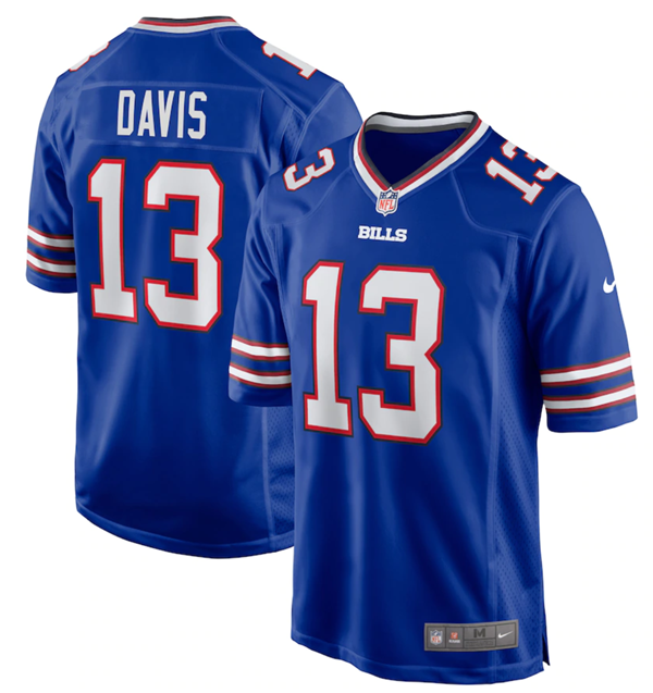 Men's Buffalo Bills #13 Gabe Davis Royal Stitched Game Jersey Men's Buffalo Bills #13 Gabe Davis Royal Stitched Game Jersey