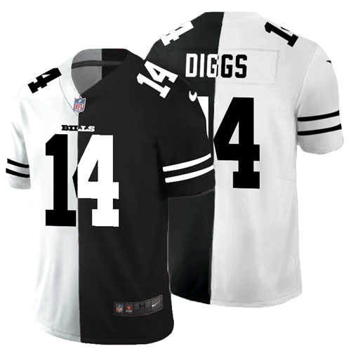 Men's Buffalo Bills #14 Stefon Diggs Black White Split Vapor Untouchable Limited Stitched Jersey Men's Buffalo Bills #14 Stefon Diggs Black White Split Vapor Untouchable Limited Stitched Jersey