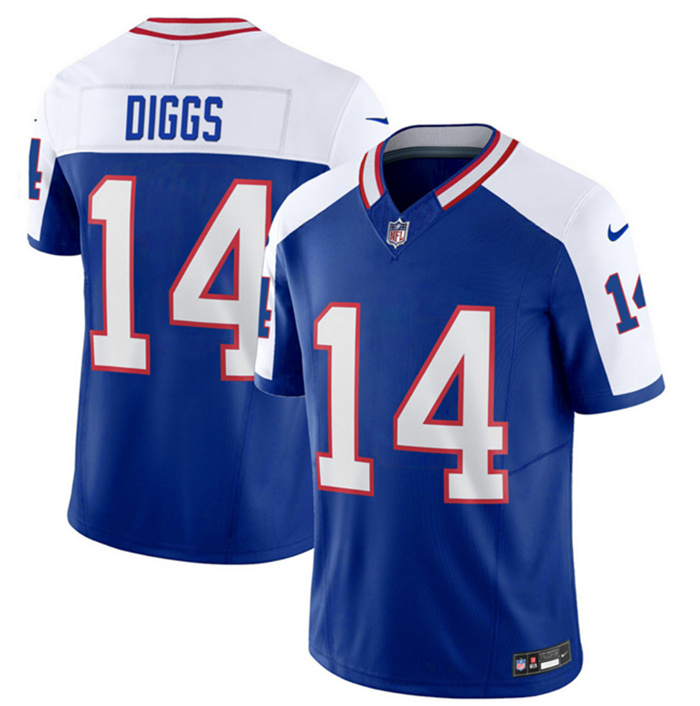 Men's Buffalo Bills #14 Stefon Diggs Blue White 2023 F.U.S.E. Throwback Vapor Untouchable Limited Stitched Jersey Men's Buffalo Bills #14 Stefon Diggs Blue White 2023 F.U.S.E. Throwback Vapor Untouchable Limited Stitched Jersey