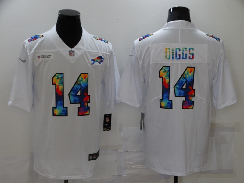 Men's Buffalo Bills #14 Stefon Diggs Multi Color White 2020 NFL Crucial Catch Vapor Untouchable Nike Limited Jersey Men's Buffalo Bills #14 Stefon Diggs Multi Color White 2020 NFL Crucial Catch Vapor Untouchable Nike Limited Jersey