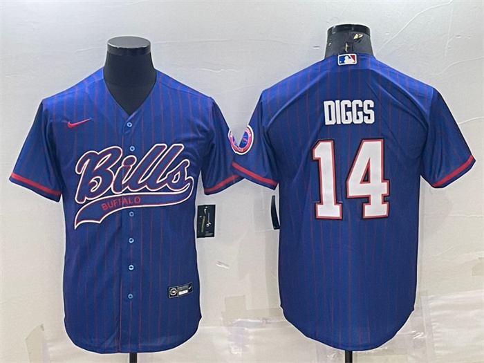 Men's Buffalo Bills #14 Stefon Diggs Royal With Patch Cool Base Stitched Baseball Jersey Men's Buffalo Bills #14 Stefon Diggs Royal With Patch Cool Base Stitched Baseball Jersey